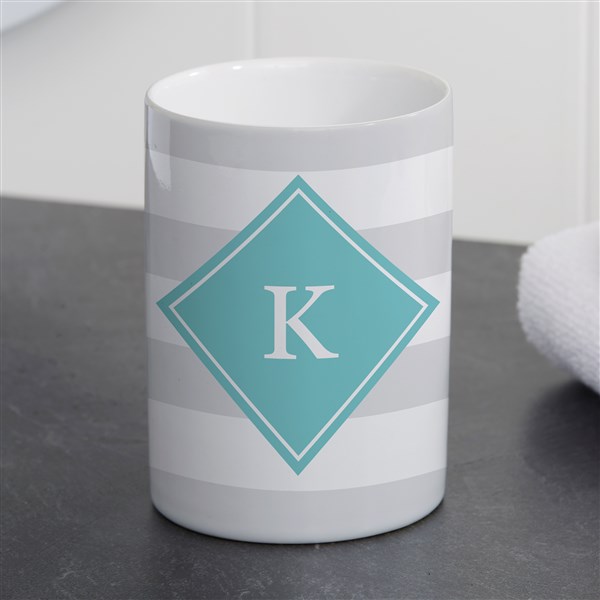 Personalized Ceramic Bathroom Cup - Classic Initial - 38071