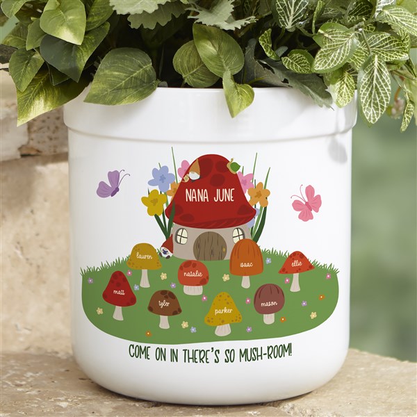 Mushroom Family Personalized Outdoor Flower Pot  - 38164