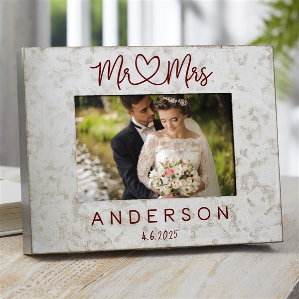 Infinite Love Personalized Wedding Galvanized Metal Picture Frame  - 38177