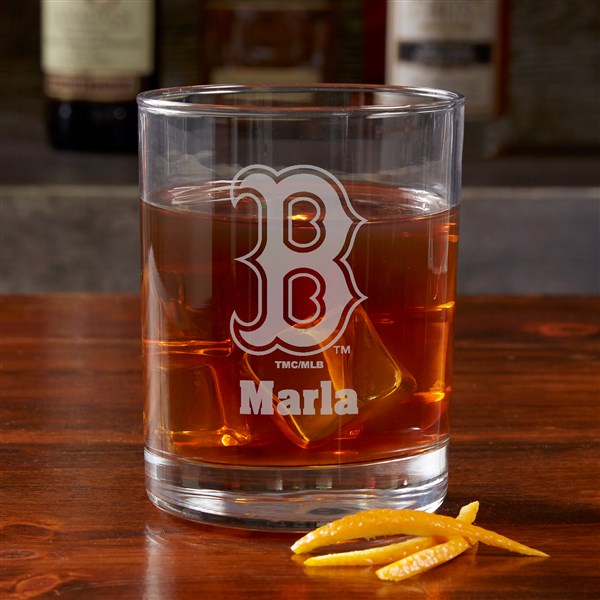 MLB Boston Red Sox Engraved Old Fashioned Whiskey Glasses  - 39328