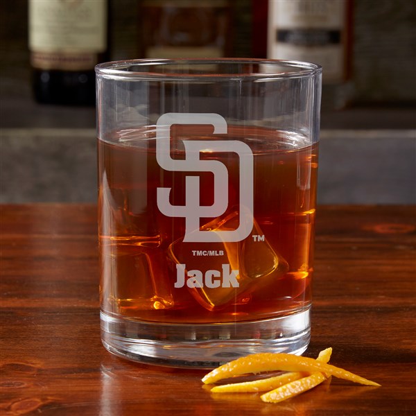 MLB San Diego Padres Engraved Old Fashioned Whiskey Glasses  - 39343