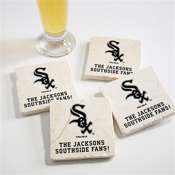 MLB Chicago White Sox Personalized Tumbled Stone Coaster Set  - 39423