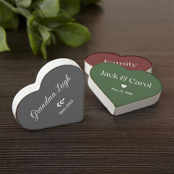 Name & Date Heart Wood Magnet for Family Tree  - 39775
