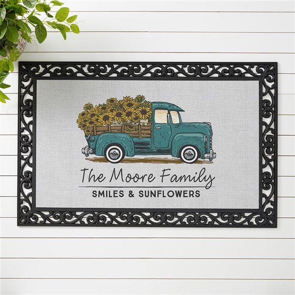 Personalized Doormats - Antique Sunflower Truck  - 40528