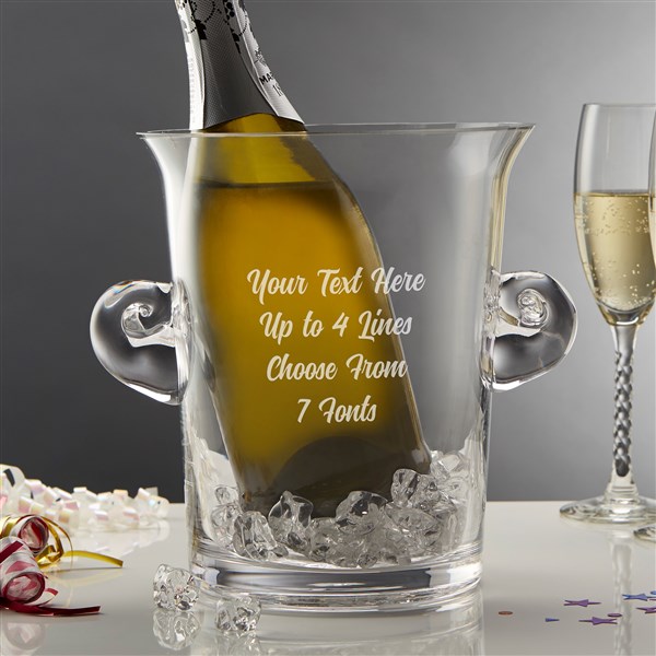 Engraved Message Glass Ice Bucket & Chiller - 40972