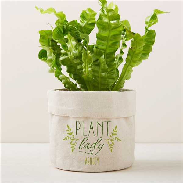 Personalized Canvas Flower Planter - Plant Lady - 41689