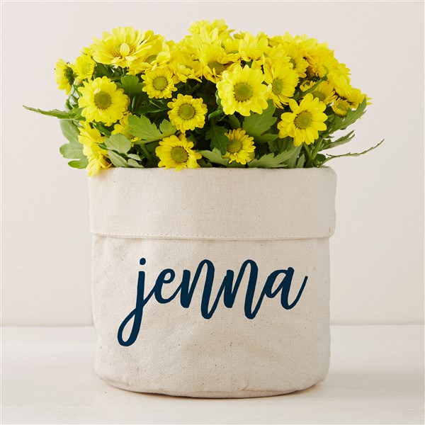 Personalized Canvas Flower Planter - Scripty Name - 41706