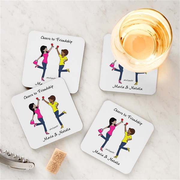 Cheers to Friendship philoSophie's® Personalized Coaster  - 43722