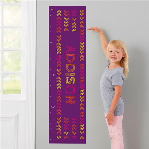 Stencil Name Personalized Wall Decal Growth Chart  - 43879