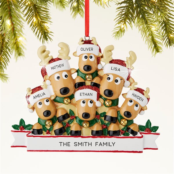 Reindeer Family Personalized Ornament - 44064