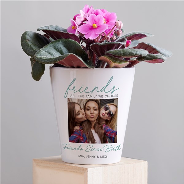 Friends Are The Family We Choose Personalized Mini Flower Pot - 44203