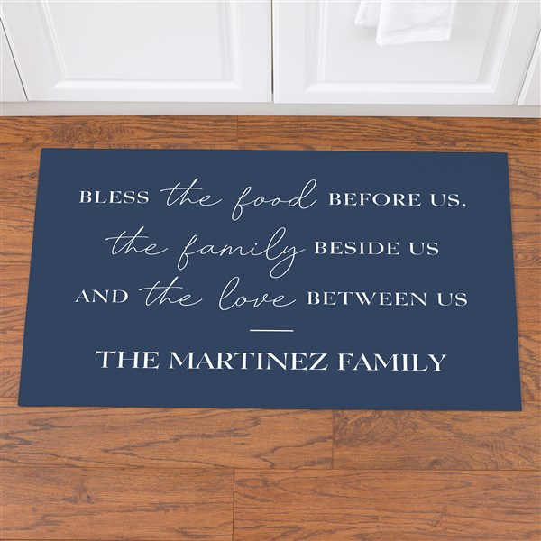 Bless the Food Before Us Personalized Kitchen Mat - 45599