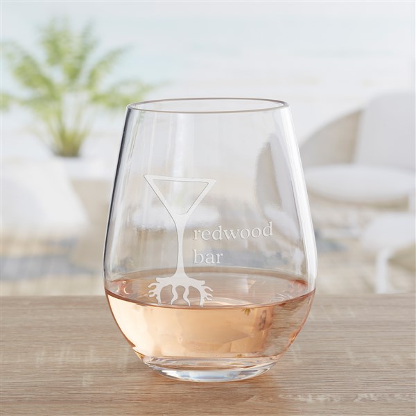 Personalized Logo Tritan Stemless Wine Glass  - 46927