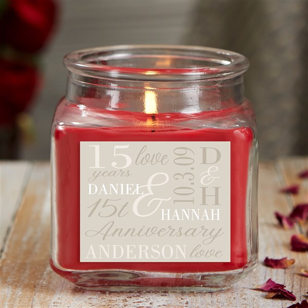 Eternal Love Personalized Anniversary Glass Candle Jar  - 47333