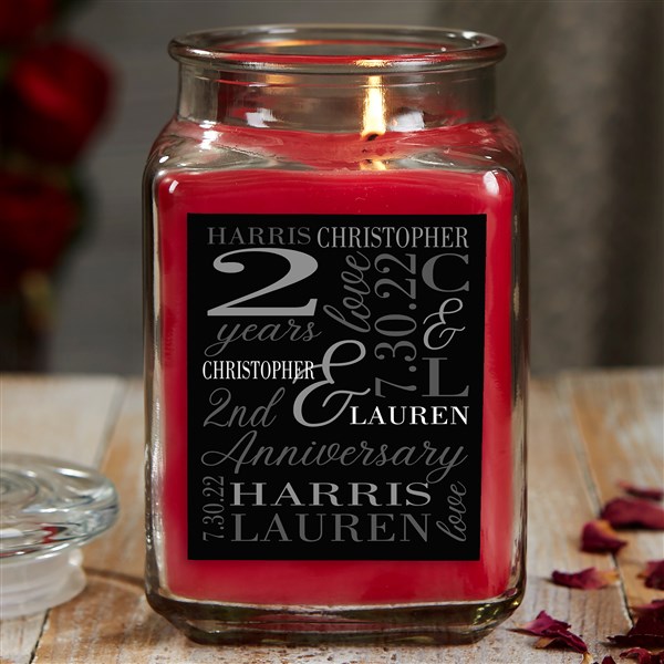 Eternal Love Personalized Anniversary Glass Candle Jar  - 47333