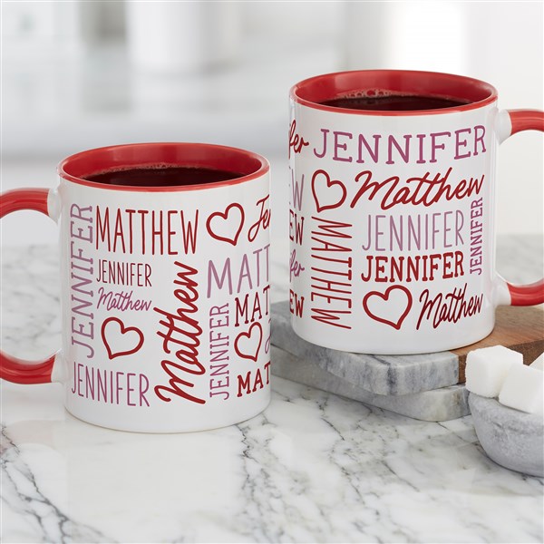 Repeating Name Heart Personalized Coffee Mug - 47426