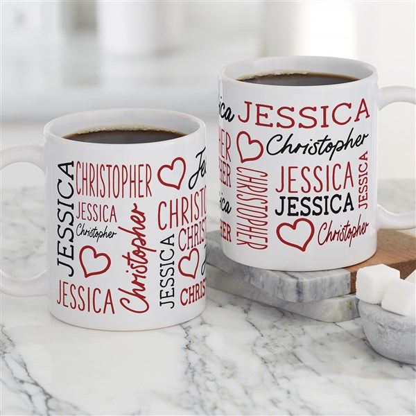 Repeating Name Heart Personalized Coffee Mug - 47426