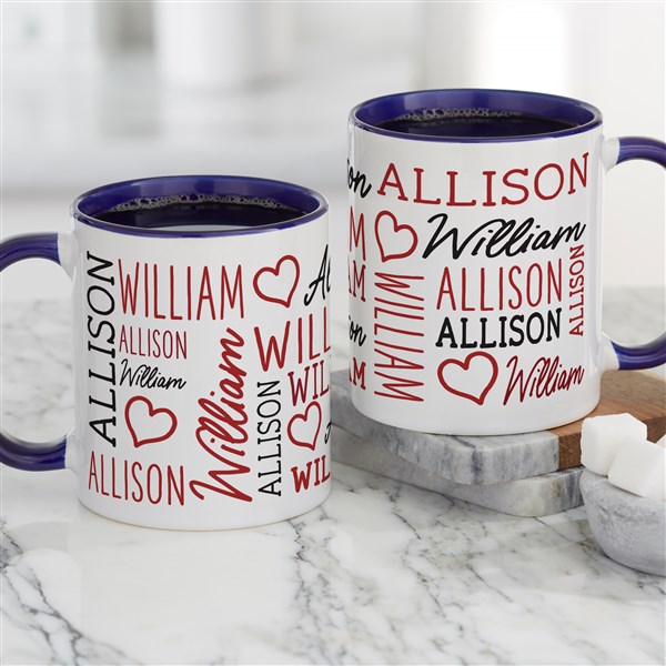 Repeating Name Heart Personalized Coffee Mug - 47426