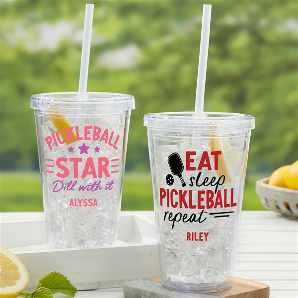 Pickleball Personalized 17 oz. Acrylic Insulated Tumbler - 47510