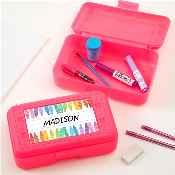 Watercolor Crayons Personalized Pencil Box - 47784