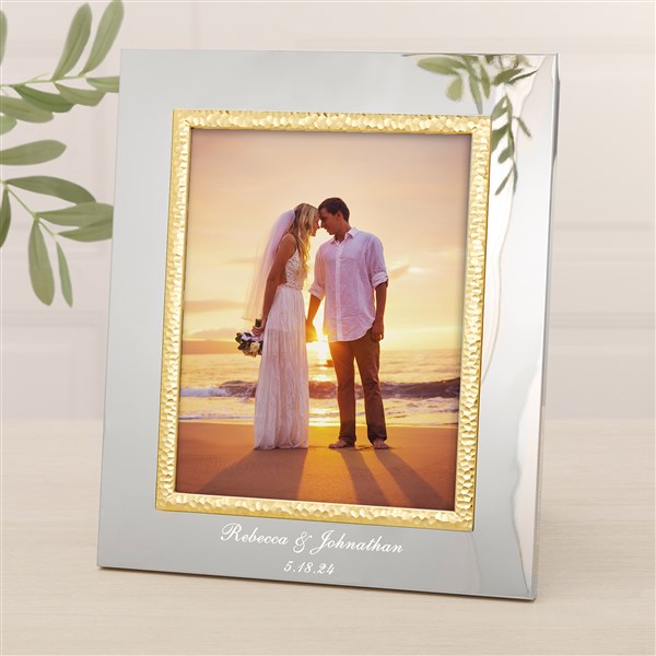 Wedding Personalized Silver & Gold Hammered Frame - 47825