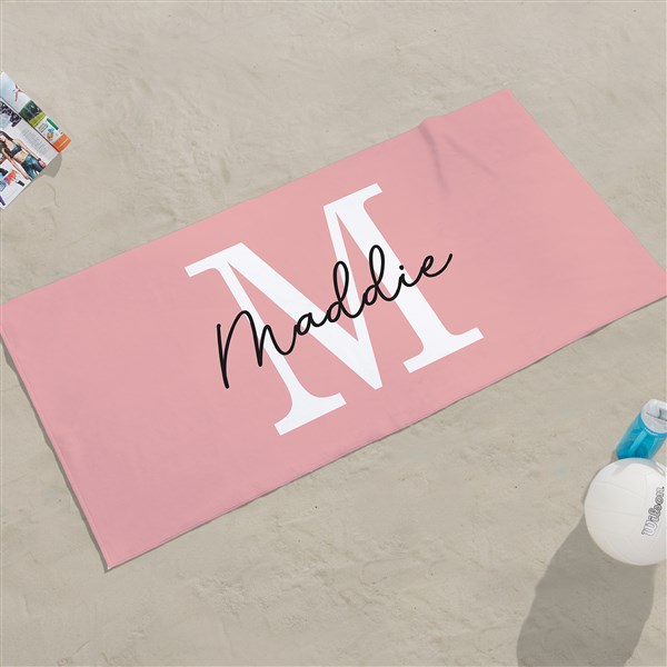 Simple Signature Personalized Beach Towel - 48084