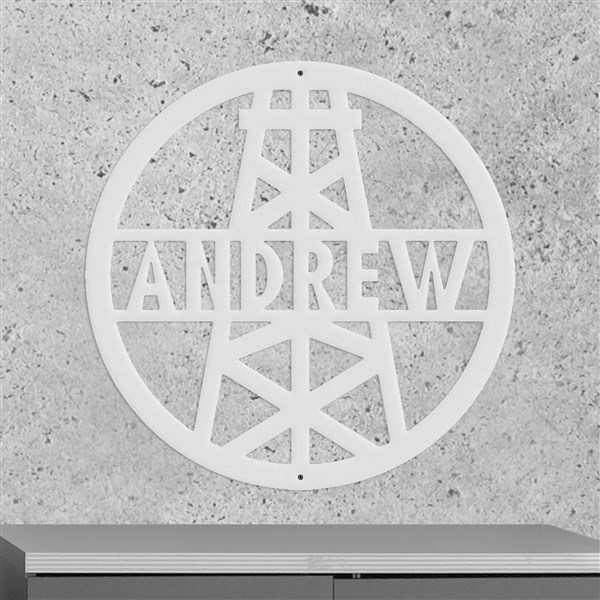 Personalized Oil Derrick Steel Sign - 48088D