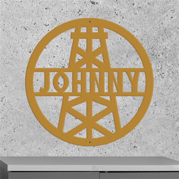 Personalized Oil Derrick Steel Sign - 48088D