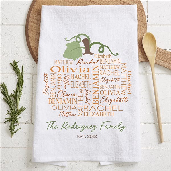 Fall Repeating Name Personalized Flour Sack Towel - 48138