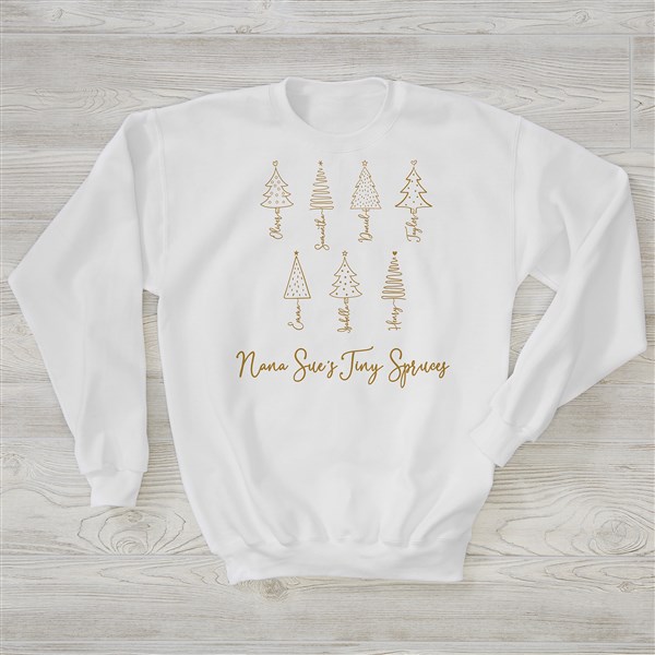 Scripted Name Christmas Tree Personalized Adult Sweatshirts  - 48556