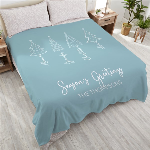 Scripted Christmas Tree Personalized Blankets - 48559