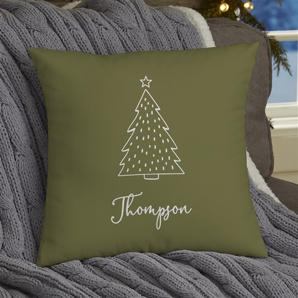 Scripted Names Personalized Christmas Tree Throw Pillows - 48560