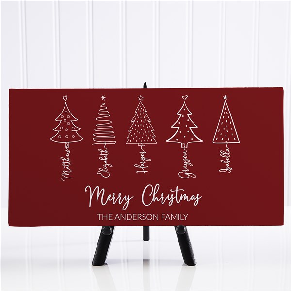 Scripted Names Christmas Tree Personalized Canvas Print  - 48564