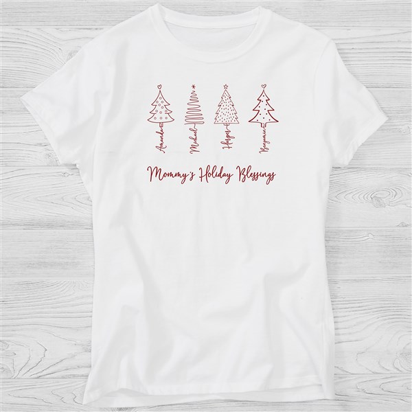 Scripted Name Christmas Tree Personalized Ladies Shirts  - 48568