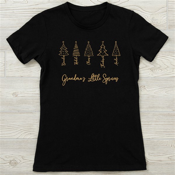 Scripted Name Christmas Tree Personalized Ladies Shirts  - 48568