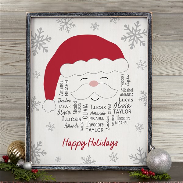 Santa Repeating Name Personalized Frame Wall Art  - 48682