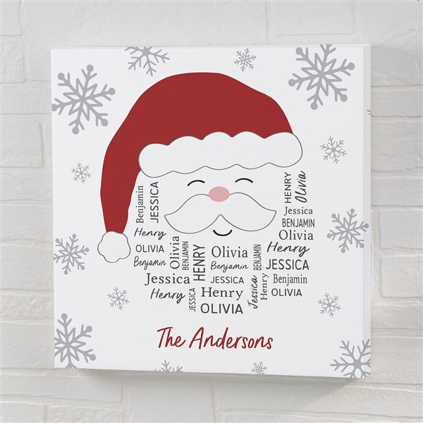 Santa Repeating Name Personalized Canvas Print - 48685