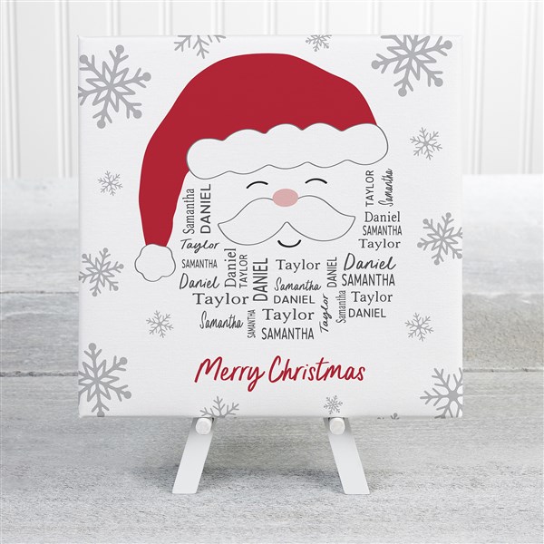 Santa Repeating Name Personalized Canvas Print - 48685