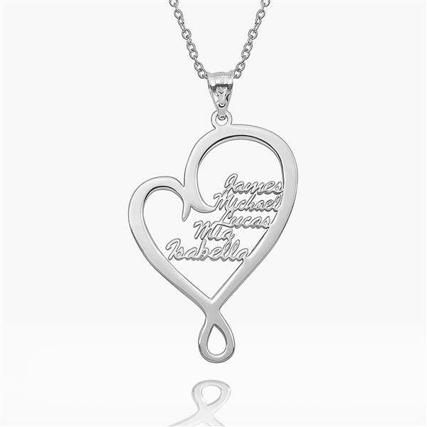 Personalized Family Hugging Heart Pendant - 48692D