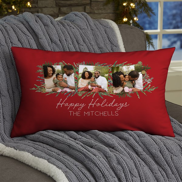 Holiday Moments Personalized Christmas Photo Throw Pillows - 48799