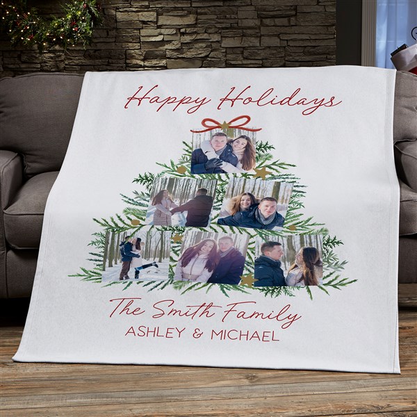 Holiday Moments Personalized Christmas Photo Blankets - 48800