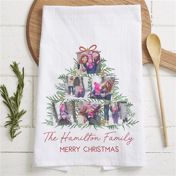 Holiday Moments Personalized Christmas Photo Tea Towel  - 48801