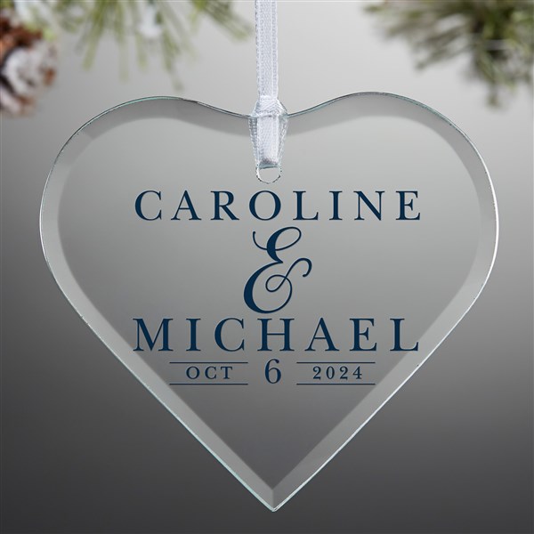 Moody Chic Personalized Heart Glass Ornaments - 49157