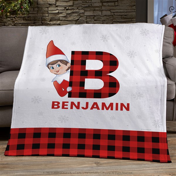 The Elf on the Shelf Plaid Personalized Blankets - 49570