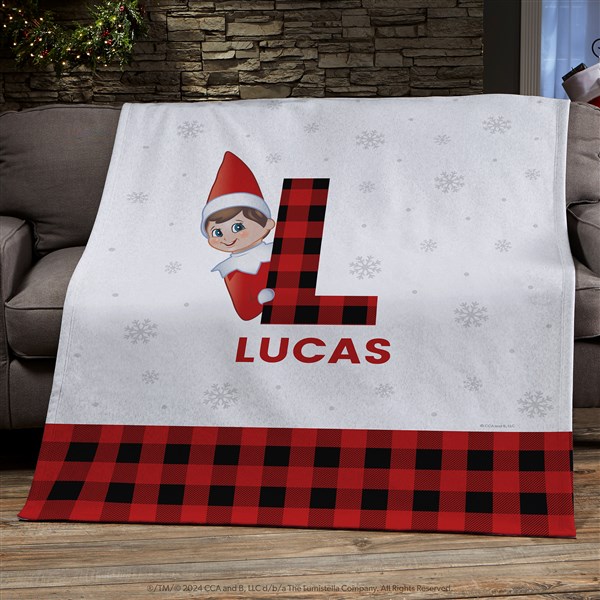 The Elf on the Shelf Plaid Personalized Blankets - 49570