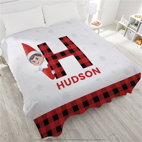 The Elf on the Shelf Plaid Personalized Blankets - 49570