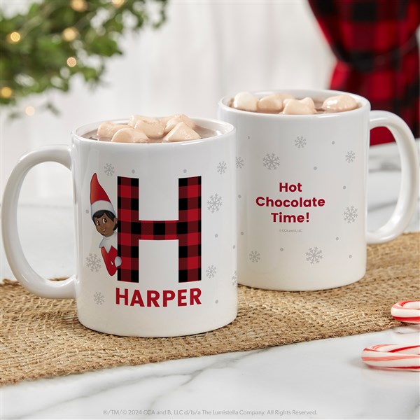 The Elf on the Shelf Plaid Personalized Christmas Mugs - 49574