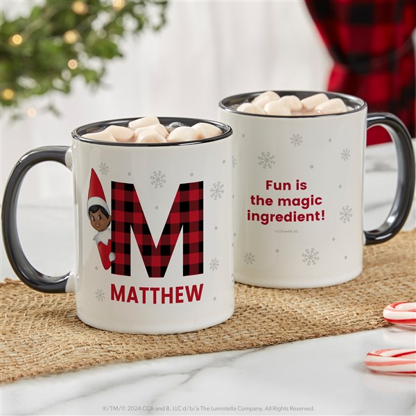 The Elf on the Shelf Plaid Personalized Christmas Mugs - 49574