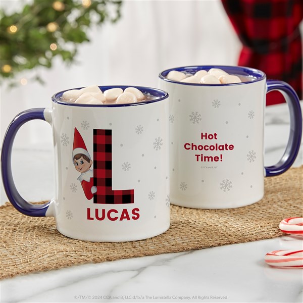 The Elf on the Shelf Plaid Personalized Christmas Mugs - 49574