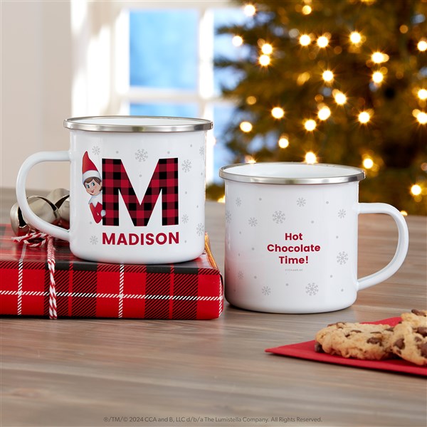 The Elf on the Shelf® Plaid Personalized Christmas Camp Mug - 49578